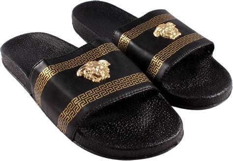 blue versace slippers|female versace slippers.